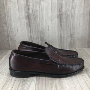 Bostonian Crown Winsor Loafers Mens 12B Burgundy Leather Slip On Dress Shoes
